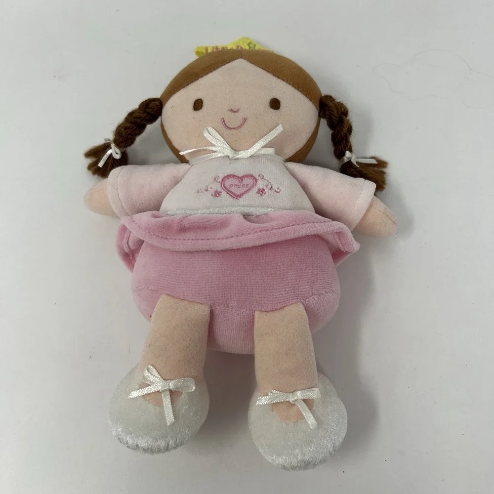 Carters Plush Little Princess Doll Pink Soft Stuffed Baby Toy Lovey 9